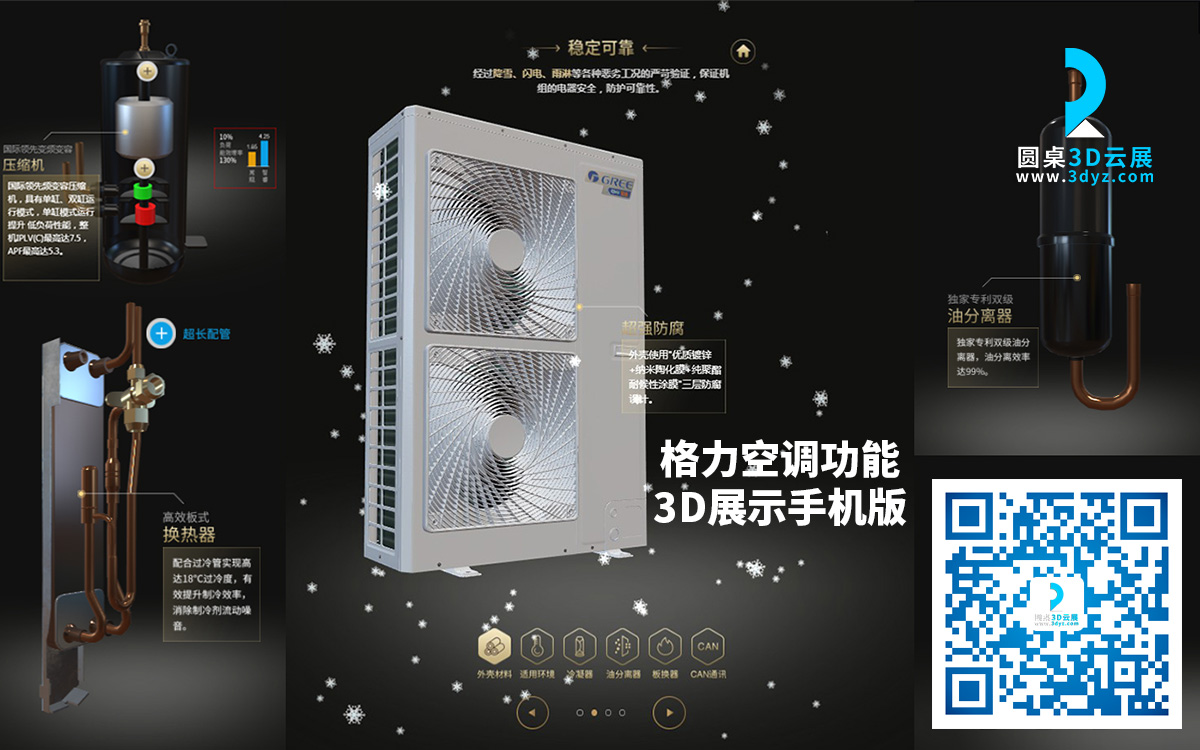 格力空調(diào)功能3D展示