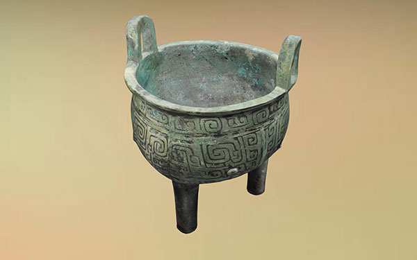 三維文物3D建模_青銅鼎文物三維模型_文物3D建模設(shè)計(jì)建模
